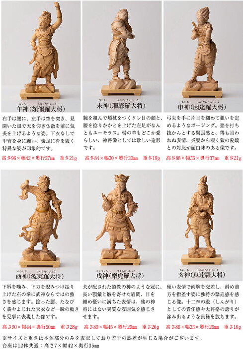 楽天市場】極小仏 十二神将立像【豪華特典付き！】仏像 木彫 精密 精巧 