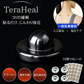 TeraHeal テラヒール 一般医療機器 医療機器認定 血行促進 家庭用貼付型接触粒 コリシール コリテープ コリの緩解 コリの緩和 指圧効果 首 肩 腰 癒し リラックス メディカルケア 遠赤外線 血行 血流 テラヘルツ遠赤外線 温活 就寝 日本製 遠赤技研