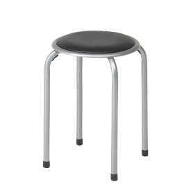 【12脚セット】 丸椅子 パイプ椅子 スタッキング可能 固定脚 PVCレザー 会議用椅子 ラウンドスツール 直径300×座面高450mm