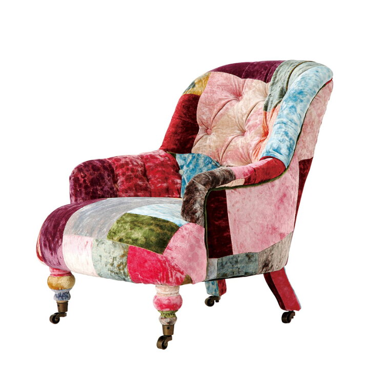 楽天市場】HALO ANNE CHAIR VELVET PATCHWORK BOHEM 1人用 ソファ 幅  
