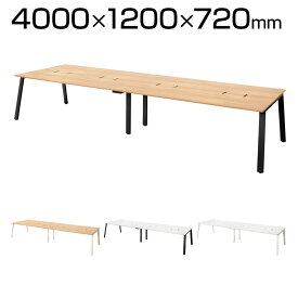 【P5倍20日20〜24時限定】Garage(ガラージ)/MRフリースタイルデスク 幅4000mm 配線収納付 幅4000×奥行1200×高さ720mmフリーアドレスデスク オフィス テーブル オフィスデスク 会議テーブル 会議用テーブル 400 120 72 オフィステーブル 会議机 ワークデスク