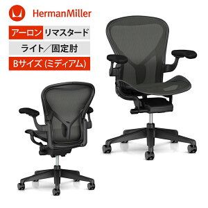 アーロンチェア リマスタード ライト (Aeron chair Remastered Lite) Bサイズ 固定アーム グラファイトフレーム グラファイトカラーベース ポスチャーフィット装備 BBキャスター HermanMiller ハーマンミ