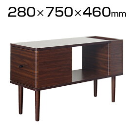 ソファサイドテーブル Celt スリムデザイン 十分な収納力 幅280×奥行750×高さ460mm ブラウン