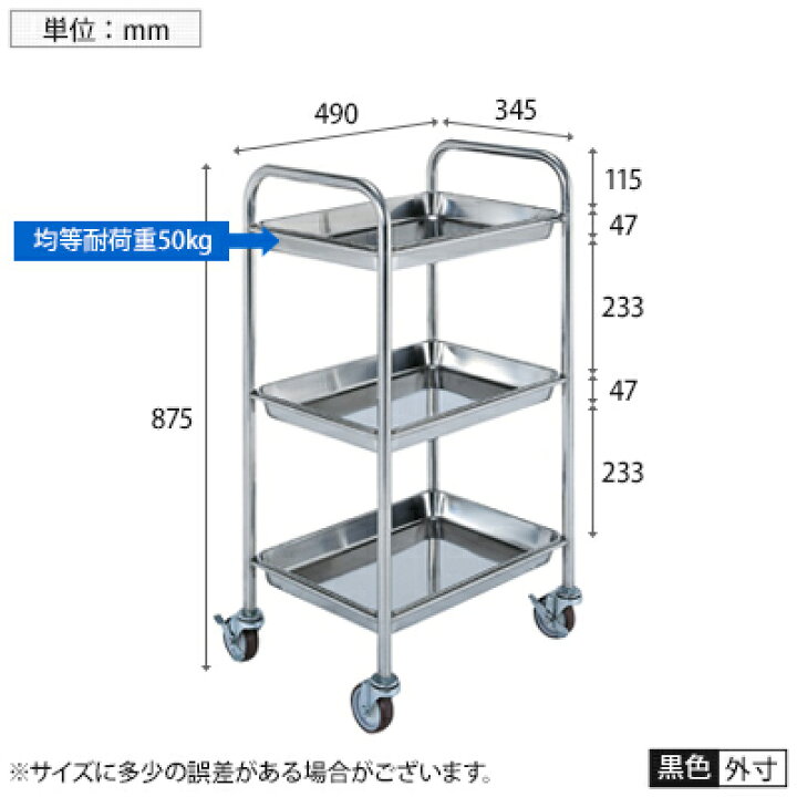 楽天市場】サカエ ステンレストレーワゴン SUS304 医療用 トレー3段 耐 