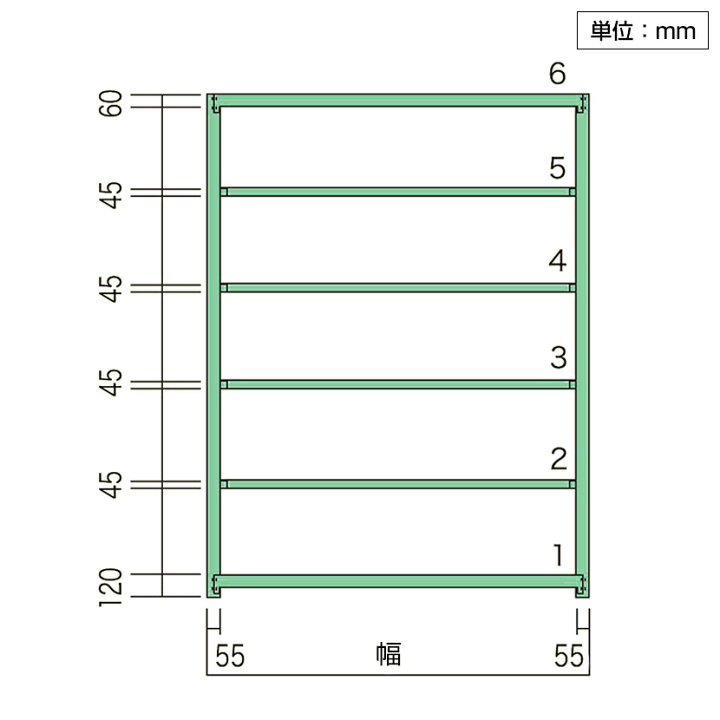 楽天市場】【本体】国産スチールラック 中量棚300kg/段 単体 