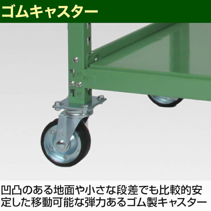 楽天市場】国産スチールラック 中量棚300kg/段 天地3段 ゴムキャスター 