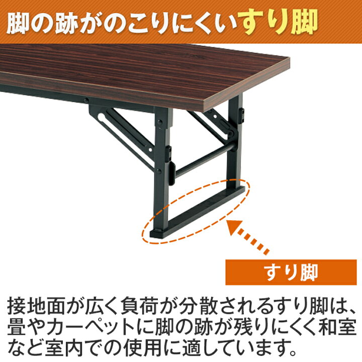 座卓 共貼り 幅180×奥行75cm ミーティングテーブル 会議テーブル TE-1875 会議用デスク 会合 長机 町内会 会議用テーブル 寄合