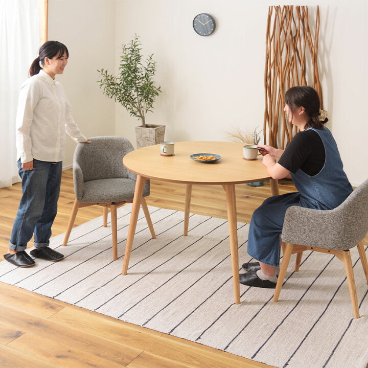楽天市場】4人用 円形ダイニング 5点セット (丸テーブル＋回転チェア4 