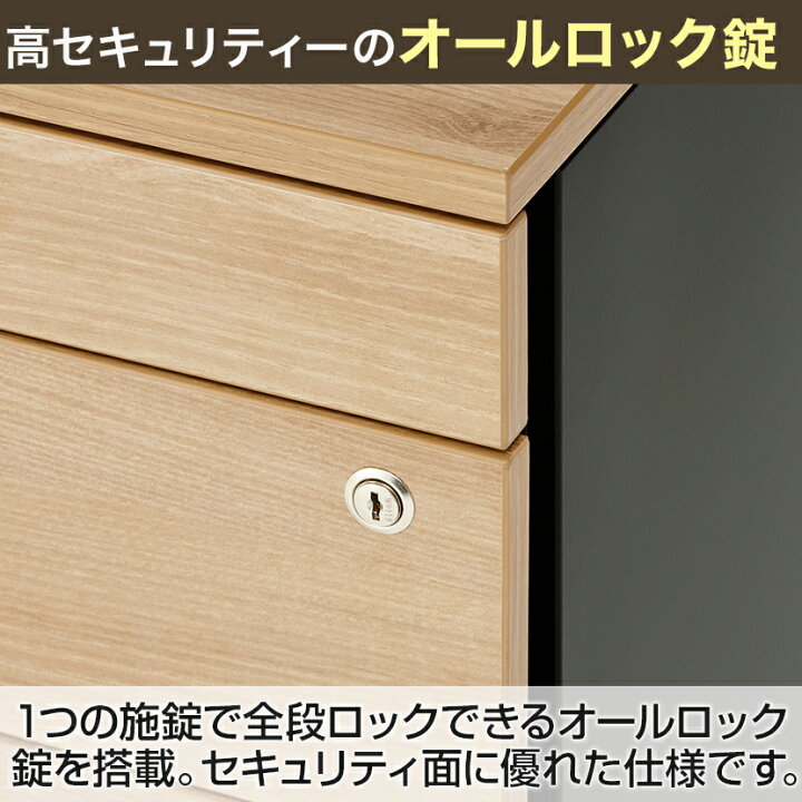 楽天市場】プラス (PLUS) OXシリーズ サイドキャビネット3段 鍵付き 