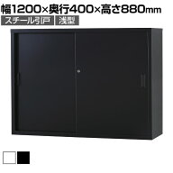 【マットブラック:4月30日入荷予定】スチール書庫 TSシリーズ スチール引戸書庫(浅型) 鍵付き 引違い書庫…