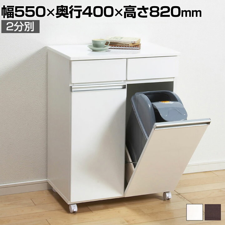 楽天市場】ダストボックス 2分別 カウンター ゴミ箱 引き出し ペール 