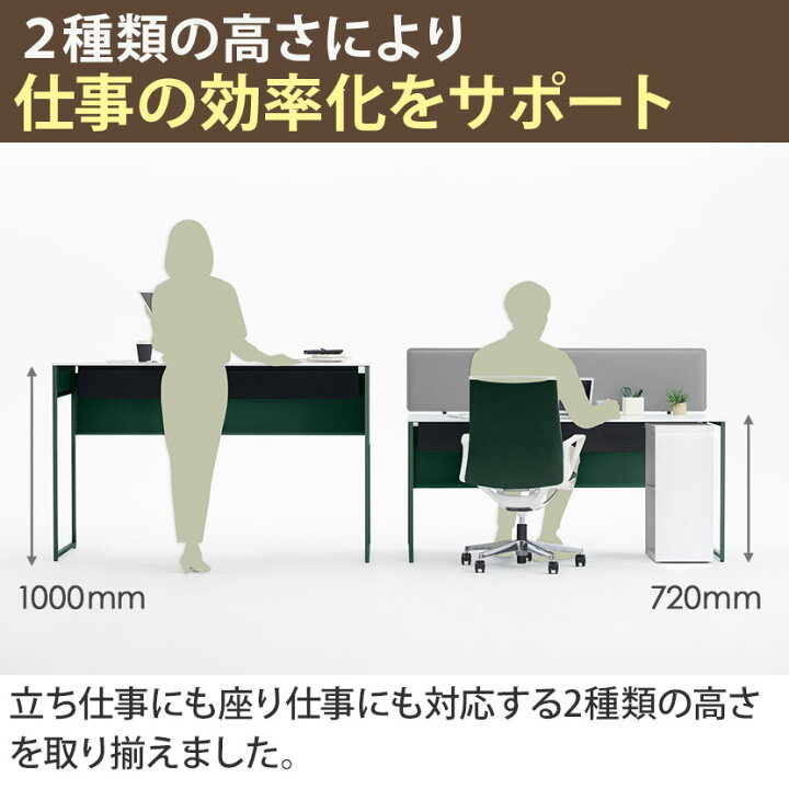 楽天市場】オカムラ ソリスト Soliste ハイタイプ(高さ1000) 平机 