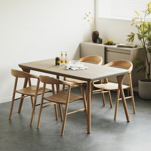 4人用 ダイニングテーブルセット 5点(幅1500mm 食卓テーブル×1 食卓椅子×4) LENAS レナス 板座チェア モルタル風 コンクリート調 北欧 ナチュラルモダン 韓国インテリア 工務店 住宅展示場 モデ