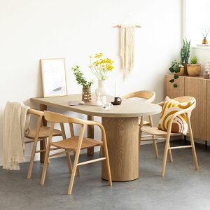 【設置無料】4人用 ダイニングテーブルセット 5点(幅1600mm 変形テーブル×1 食卓椅子×4) 板座チェア 変形半円 楕円 モルタル風 コンクリート調 北欧 モダン