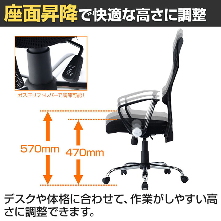 楽天市場】メッシュOAチェア ブラック SNC-NET15ABKオフィスチェア 