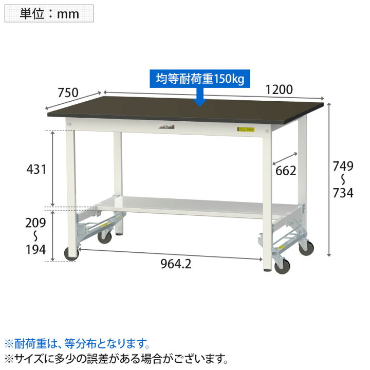 楽天市場】山金工業 ワークテーブル LABシリーズ ワンタッチ移動タイプ 