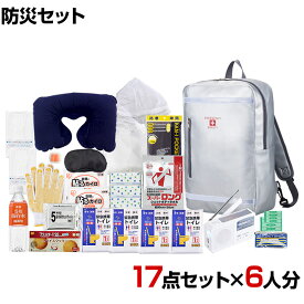 【セット販売】事業所向け 防災グッズ BCP対策 災害備蓄 被災 リュックバッグ避難セット RBS-180G 17点セット 6人分