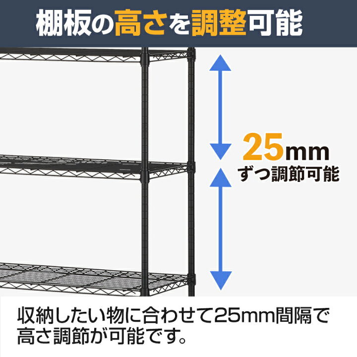 楽天市場】スチールラック 業務用 5段 スチール棚 可動棚 耐荷重500kg 