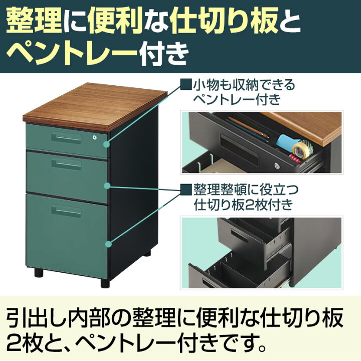 楽天市場】【法人様限定】脇机 オフィスコム サイドチェスト 3段 