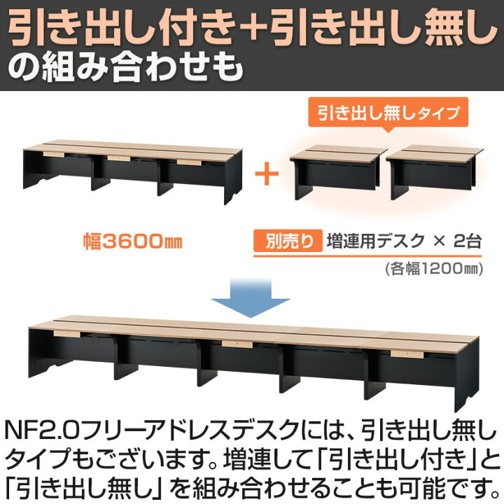 楽天市場】【法人様限定】NF2.0シリーズ フリーアドレスデスク 6人用 