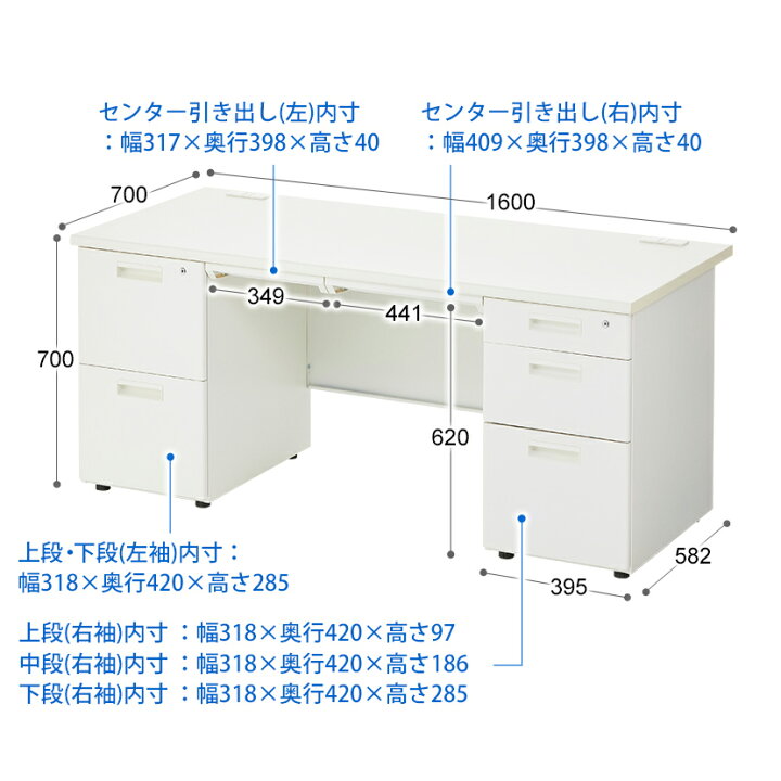 楽天市場】【法人様限定】オフィスデスク 事務机 スチールデスク 両袖 