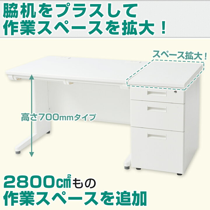 楽天市場】【法人様限定】脇机 オフィスコム サイドチェスト 3段 鍵 