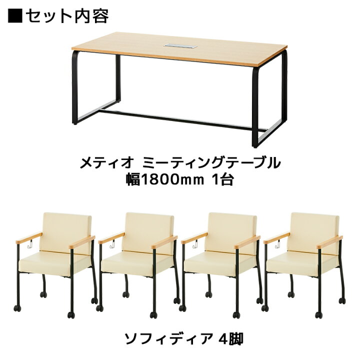 楽天市場】【4人用 応接会議セット】メティオ ミーティングテーブル 