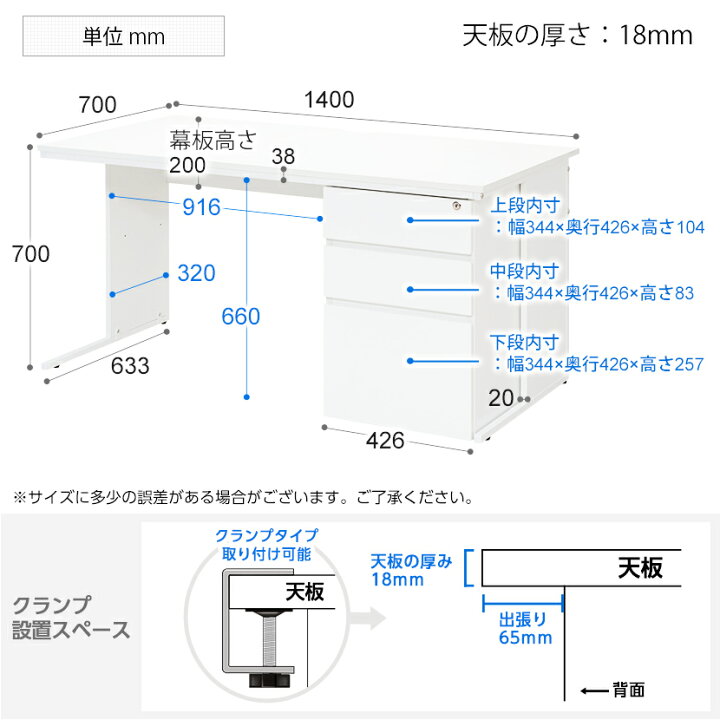 楽天市場】【法人様限定】オフィスデスク 事務机 片袖 1400×700ワーク 