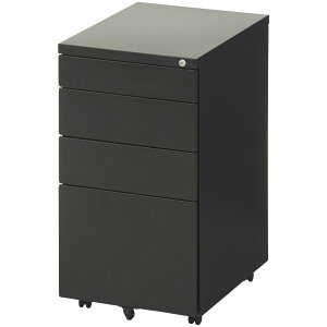 【法人様限定】デスクワゴン オフィスコム ワゴン キャスター付き 4段 大容量 ハイタイプワゴン 高さ720mm 鍵付き キャスター付き スチール ペントレー オールロック ホワイト ブラックデス