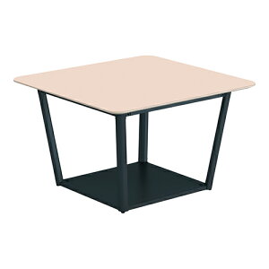 コクヨ リージョン ラウンジテーブル ボックス脚 ミドルローテーブル 幅1050×奥行1050×高さ624mm 正方形 リノリウム天板 脚ブラック LT-RG1010MLE6AF