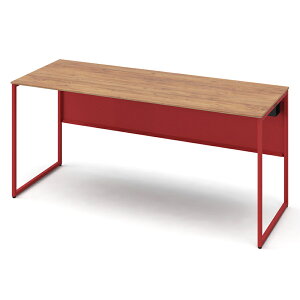 オカムラ ソリスト Soliste スタンダードタイプ(高さ720) 平机 フレーム脚(オレンジレッド) メラミン天板(ティンバーウッド) 幅1600×奥行600×高さ720mm 3K20NB 岡村製作所 オフィスデスク パソコンデ