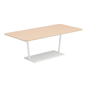 コクヨ リージョン ラウンジテーブル T字脚 ミドルローテーブル 幅1800×奥行900×高さ624mm 角形 リノリウム天板 脚ホワイト LT-RG189MLSAAF