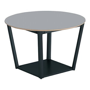 コクヨ リージョン ラウンジテーブル ボックス脚 ミドルローテーブル 幅1050×奥行1050×高さ624mm 円形 リノリウム天板 脚ブラック LT-RGC10MLE6AF