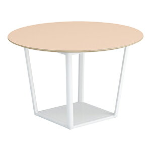 コクヨ リージョン ラウンジテーブル ボックス脚 ミドルテーブル 幅1200×奥行1200×高さ724mm 円形 リノリウム天板 脚ホワイト LT-RGC12MSAAF