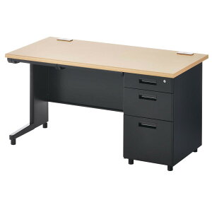 【法人様限定】スチールデスク ブラック 事務机 片袖机 幅1400×奥行700×高さ720mm オフィスデスク 役員用家具 役員机 エグゼクティブデスク 社長机 ワークデスク パソコンデスク 机 片袖 デス