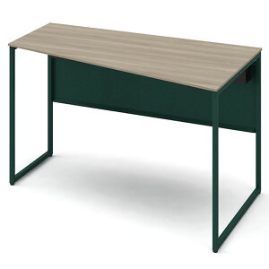 オカムラ ソリスト Soliste スタンダードタイプ(高さ720) 台形天板(右タイプ) フレーム脚(ダークグリーン) メラミン天板 幅1200×奥行700×高さ720mm 3K20EE 岡村製作所 オフィスデスク パソコンデスク