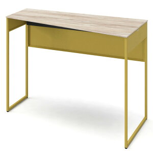 オカムラ ソリスト Soliste ハイタイプ(高さ1000) 台形天板(右タイプ) フレーム脚(イエロー) メラミン天板(ティンバーウッド) 幅1400×奥行700×高さ1000mm 3K21ED 岡村製作所 オフィスデスク パソコン