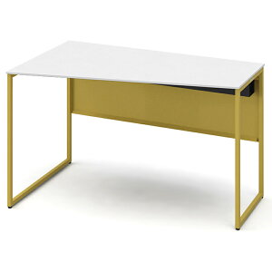 オカムラ ソリスト Soliste スタンダードタイプ(高さ720) 台形天板(左タイプ) フレーム脚(イエロー) 塗装天板 幅1200×奥行700×高さ720mm 3K2AHE 岡村製作所 オフィスデスク パソコンデスク デスク desk