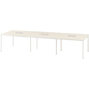 【法人様限定】FLシリーズ フリーアドレスデスク 6人用 幅3600×奥行1200×高さ720mm 配線ボックス付き ミーティングテーブル 会議用テーブル 会議室 ワークテーブル 事務机