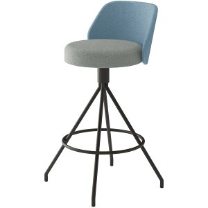 コクヨ コーデ COODE ラウンジチェア 固定脚 ハイタイプ 背座回転 肘なし ブラック塗装脚 背座クッション 背座別色 K04-B720CC