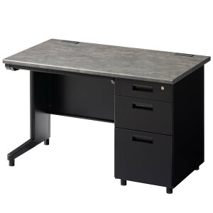 【法人様限定】スチールデスク ブラック EX 片袖机 引き出し 幅1200×奥行700×高さ720mm 配線穴 事務机 ビジネスデスク 事務デスク ワークデスク デスク 黒 幅120cm 奥行70cm 作業デスク パソコンデ