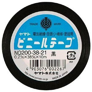 NO200-38-21 ヤマト ビニールテープ 黒 38mm ヤマト 4903076002267(90セット)