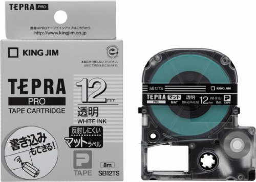 テプラ・プロ テープカートリッジ マットラベル 透明 12mm SB12TS キングジム 4971660770168（10セット）のサムネイル