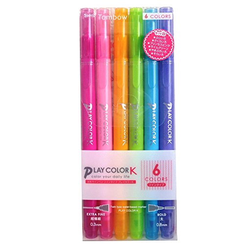 トンボ鉛筆 サインペン プレイカラーK 6色セットB GCF-611B トンボ鉛筆 4901991060256（40セット）