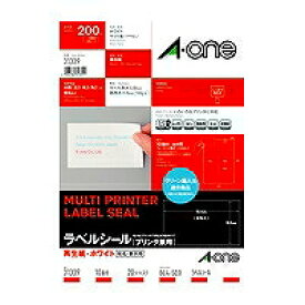 エーワン ラベルシール プリンタ兼用 再生紙 10面 20枚 31339（10セット）