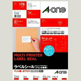 [ゆうパケット可/1個まで] スリーエム エーワン ラベルシール プリンタ兼用 8面 22枚 72308