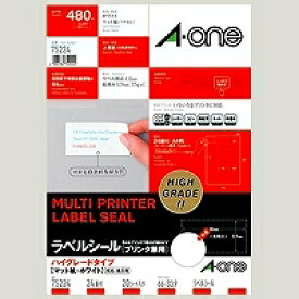 エーワン ラベルシール プリンタ兼用 ハイグレードタイプ 24面 20枚 75224