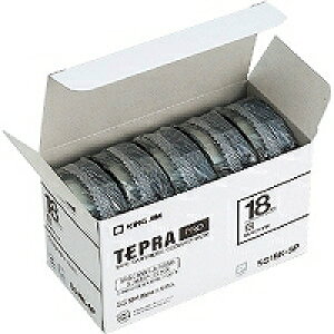 テプラ・プロ テープカートリッジ プロテープエコパック 白ラベル 黒文字 SS18K-5P キングジム 4971660763283(24セット)