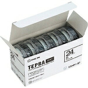 テプラ・プロ テープカートリッジ プロテープエコパック 白ラベル 黒文字 SS24K-5P キングジム 4971660763290(24セット)