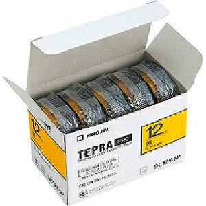 テプラ・プロ テープカートリッジ 5コ入り カラーラベル パステル 黄 12mm SC12Y-5P キングジム 4971660763399(24セット)